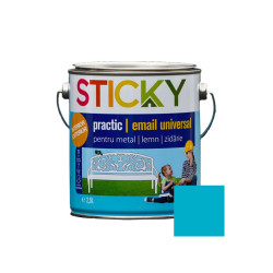 Vopsea alchidica pentru lemn / metal, Sticky Practic, interior / exterior, bleu, 2.5 L