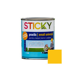 Vopsea alchidica pentru lemn / metal, Sticky Practic, interior / exterior, galben, 0.6 L