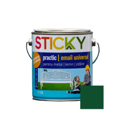Vopsea alchidica pentru lemn / metal, Sticky Practic, interior / exterior, verde, 2.5 L