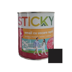 Vopsea alchidica pentru lemn / metal, Sticky uscare rapida, interior / exterior, negru, 0.75 L