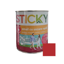 Vopsea alchidica pentru lemn / metal, Sticky uscare rapida, interior / exterior, rosu, 0.75 L