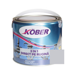 Vopsea alchidica pentru metal Kober 3 in 1, interior / exterior, argintiu, 2.5 L