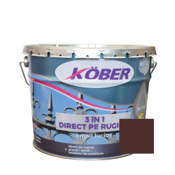 Vopsea alchidica pentru metal Kober 3 in 1, interior / exterior, brun, 10 L