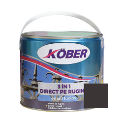 Vopsea alchidica pentru metal Kober 3 in 1, interior / exterior, gri grafit, 2.5 L