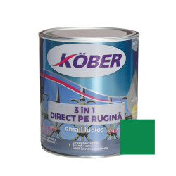 Vopsea alchidica pentru metal Kober 3 in 1, interior / exterior, verde, 0.75 L