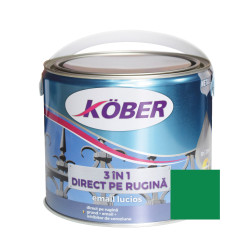 Vopsea alchidica pentru metal Kober 3 in 1, interior / exterior, verde, 2.5 L