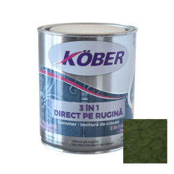 Vopsea alchidica pentru metal Kober Hammer, efect lovitura de ciocan, interior / exterior, verde luminos E81505, 0.75 L