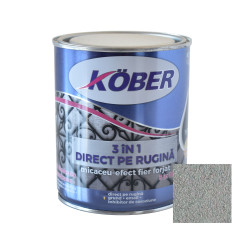 Vopsea alchidica pentru metal Kober Micaceu, efect fier forjat, interior / exterior, gri / graffiti, 0.75 L
