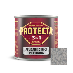 Vopsea alchidica pentru metal, Protecta 3 in 1, interior / exterior, gri metalic texturat, 0.5 L