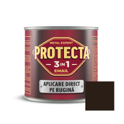Vopsea alchidica pentru metal, Protecta 3 in 1, interior / exterior, maro inchis, 0.5 L