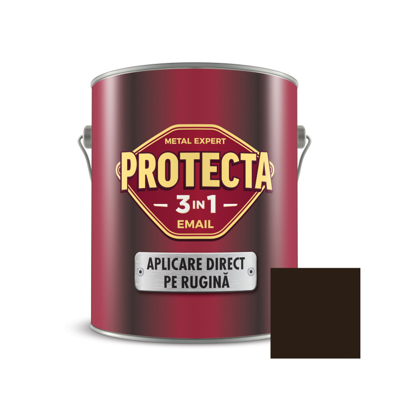 Vopsea alchidica pentru metal, Protecta 3 in 1, interior / exterior, maro inchis, 2.5 L