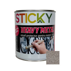 Vopsea alchidica pentru metal Sticky Bronzalchid 3 in 1, lovitura de ciocan, interior / exterior, argintiu, 2.5 L