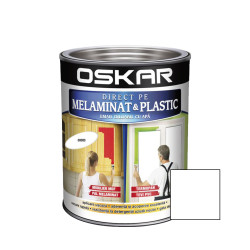 Vopsea Direct pe melaminat si plastic Oskar, interior, alb / cocos, 0.6 L