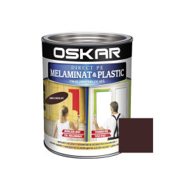Vopsea Direct pe melaminat si plastic Oskar, interior, maro inchis / dark chocolate, 0.6 L