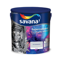 Vopsea gata colorata interior, Savana Superculoare, gri contemporan - eleganta, 5 L