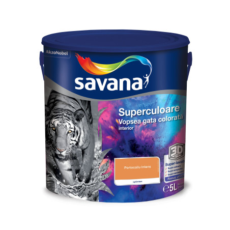 Vopsea gata colorata interior, Savana Superculoare, portocaliu intens - optimism, 5 L
