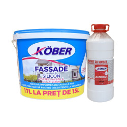 Vopsea lavabila exterior, Kober Fassade, alb, 17 L + amorsa Kober, 3 L