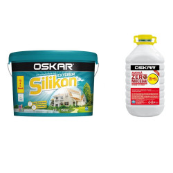Vopsea lavabila exterior Oskar Silikon, alba, 15 L + amorsa 4 L