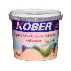 Vopsea lavabila interior, colorata, Kober, piersica V8330, 4 L