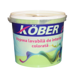 Vopsea lavabila interior, colorata, Kober, verde mar V8355, 4 L