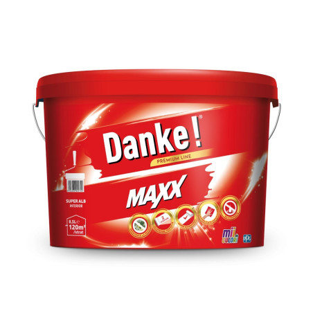 Vopsea lavabila interior, Danke Maxx, alba, 8.5 L