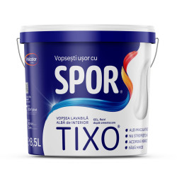 Vopsea lavabila interior gel, Spor Tixo, alba, 8.5 L
