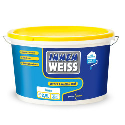 Vopsea lavabila interior, Innenweiss, alba, 2.5 L