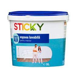 Vopsea lavabila interior, Sticky, alba, 5 L