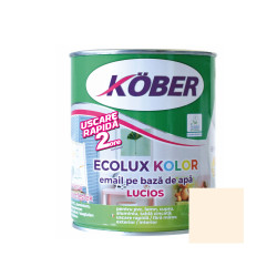Vopsea pentru lemn / metal, Kober Ecolux Kolor, interior / exterior, pe baza de apa, lucios, bej, 0.6 L