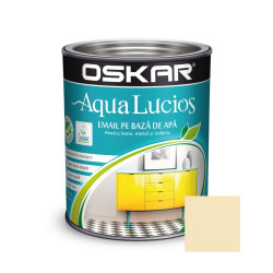 Vopsea pentru lemn / metal, Oskar Aqua Lucios, interior / exterior, pe baza de apa, crem diafan, 0.6 L