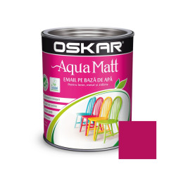 Vopsea pentru lemn / metal, Oskar Aqua Matt, interior / exterior, pe baza de apa, fuchsia chic, 0.6 L