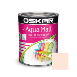 Vopsea pentru lemn / metal, Oskar Aqua Matt, interior / exterior, pe baza de apa, roz pudrat, 0.6 L