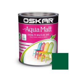 Vopsea pentru lemn / metal, Oskar Aqua Matt, interior / exterior, pe baza de apa, verde fresh, 0.6 L