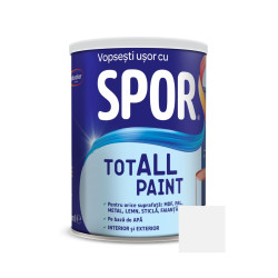 Vopsea pentru lemn / metal / sticla, Spor Totall Paint, pe baza de apa, interior / exterior, opal / alb,  0.6 L