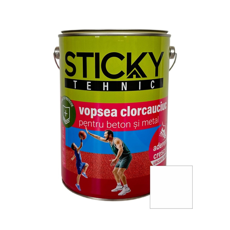 Vopsea pentru piscina Sticky, alb, interior / exterior, 5 kg
