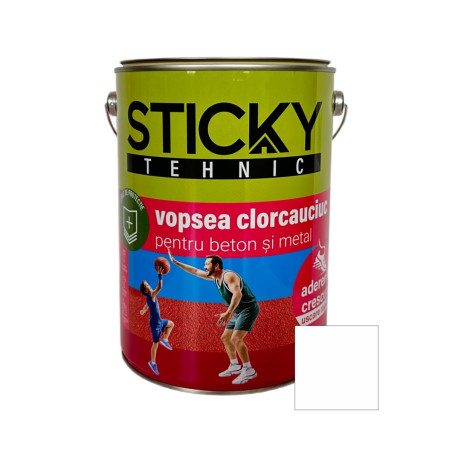 Vopsea pentru piscina Sticky, alb, interior / exterior, 5 kg