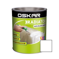 Vopsea pentru radiator Oskar, interior, pe baza de apa, alb, 0.5 L