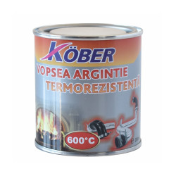 Vopsea siliconica termorezistenta Kober, aluminiu, 0.2 L