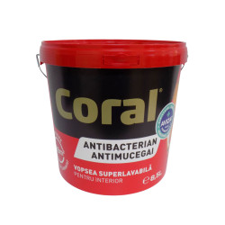 Vopsea superlavabila, interior, Coral antibacterian si antimucegai, alba, 8.5 L