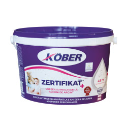 Vopsea superlavabila interior cu ioni de argint, Kober Zertifikat Plus, alba, 3 L