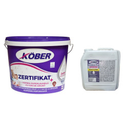 Vopsea superlavabila interior, Kober Zertifikat Plus, alba, 15 L + amorsa Kober
