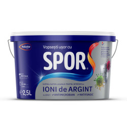 Vopsea superlavabila interior, Spor cu ioni de argint, alba, 2.5 L