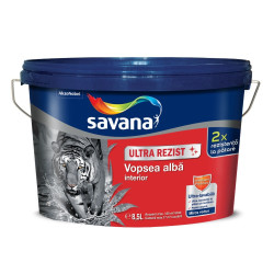Vopsea ultra-lavabila interior, Savana Ultra Rezist, alba, 8.5 L