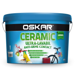 Vopsea ultralavabila interior, Oskar Ceramic lucios, alba, 2.5 L