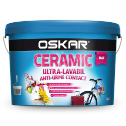 Vopsea ultralavabila interior / exterior, Oskar Ceramic mat, alba, 8.5 L