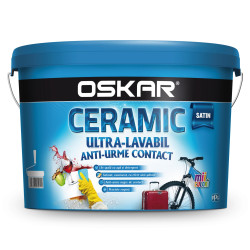 Vopsea ultralavabila interior / exterior Oskar Ceramic satin, alba, 2.5 L