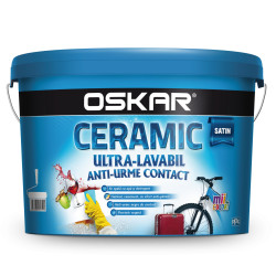 Vopsea ultralavabila interior / exterior Oskar Ceramic satin, alba, 8.5 L