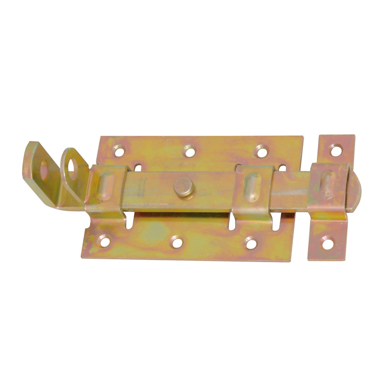 Zavor din otel, aplicat, cu piedica, finisaj zincat galben, 95.5 mm Zavor din otel, aplicat, cu piedica, finisaj zincat galben, 95.5 mm