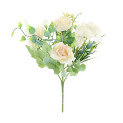 Buchet flori artificiale BH801, alb, 27 cm
