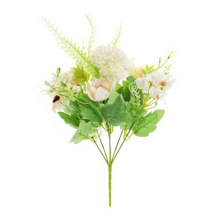 Buchet flori artificiale BH806, alb, 29 cm